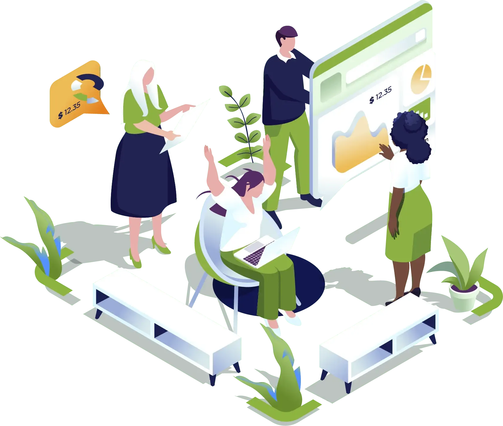 Artificial artwork to display a sketch of the Network Circle business network customers